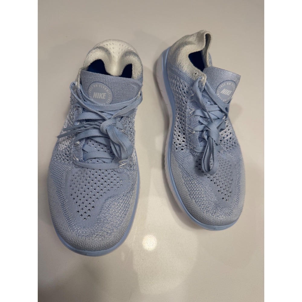 Nike Running Shoes Womens 7 Free RN Flyknit 2018 Blue White 942839-402 Excellent